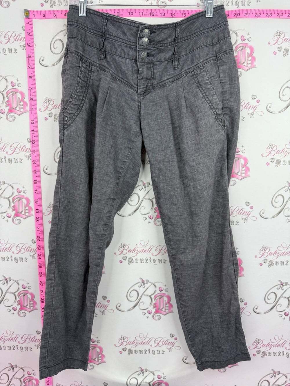 Prana pants hemp Gray Relaxed Track Pants with Triple-Button Waist
